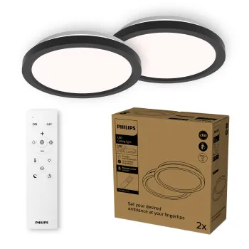Philips AIO 2-pack fekete LED mennyezeti lámpa szett (PHI-8721103057600) LED 1 izzós IP20