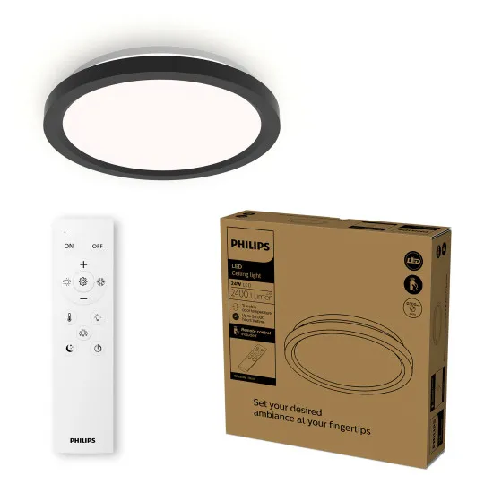Philips AIO fekete LED mennyezeti lámpa (PHI-8721103057563) LED 1 izzós IP20