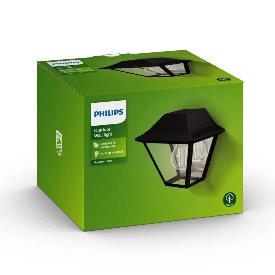 Philips Alpenglow fekete kültéri falikar (PHI-8718696158142) E27 1 izzós IP44