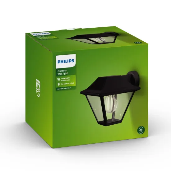 Philips Alpenglow fekete kültéri falikar (PHI-8718696158159) E27 1 izzós IP44