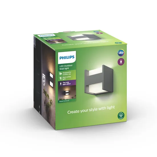 Philips Arbour antracit LED kültéri fali lámpa (PHI-8718696131237) LED 1 izzós IP44