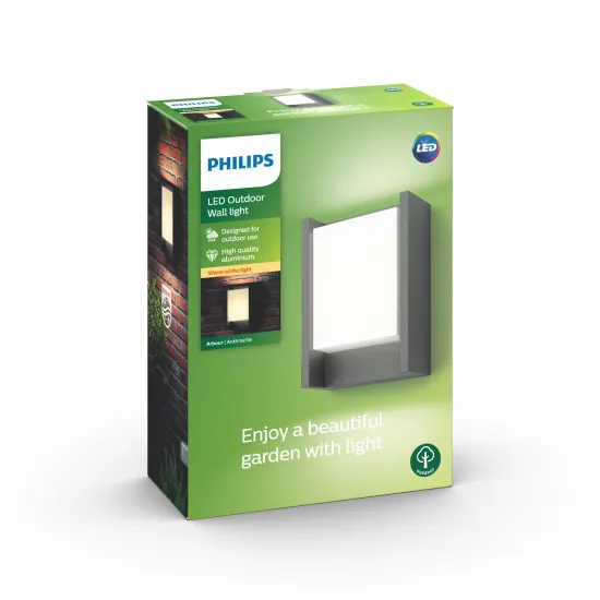 Philips Arbour antracit LED kültéri fali lámpa (PHI-8718696131244) LED 1 izzós IP44