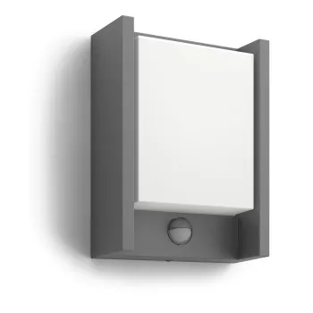 Philips Arbour antracit mozgásérzékelős LED kültéri fali lámpa (PHI-8718696151983) LED 1 izzós IP44