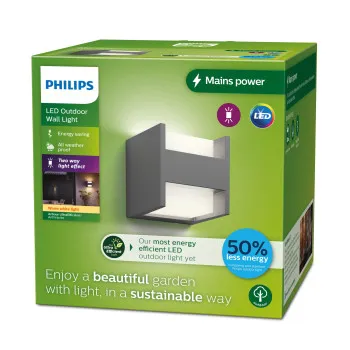 Philips Arbour antracit LED kültéri fali lámpa (PHI-8720169263857) LED 1 izzós IP44