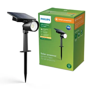 Philips Ashlyn fekete napelemes LED kültéri leszúrható lámpa (PHI-8720169362246) LED 1 izzós IP44