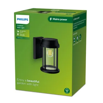 Philips Bellini fekete kültéri falikar (PHI-8720169266391) E27 1 izzós IP44