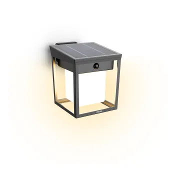 Philips Blaise antracit napelemes LED kültéri falikar (PHI-8720169362048) LED 1 izzós IP44