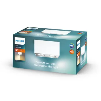 Philips Box fehér LED mennyezeti spotlámpa (PHI-8718696164525) LED 2 izzós IP20