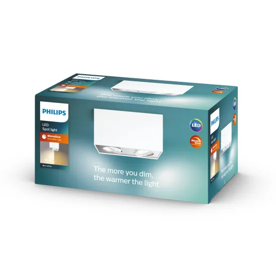 Philips Box fehér LED mennyezeti spotlámpa (PHI-8718696164525) LED 2 izzós IP20