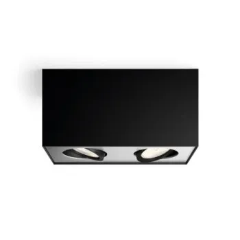 Philips Box fekete LED mennyezeti spotlámpa (PHI-8718696164532) LED 2 izzós IP20