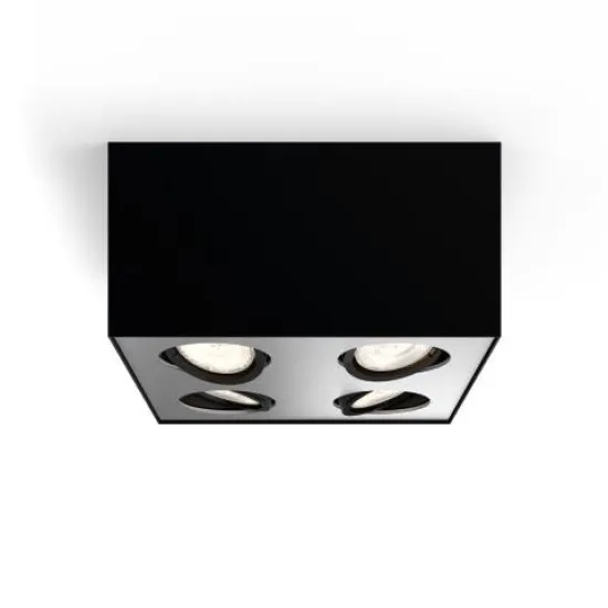 Philips Box fekete LED mennyezeti spotlámpa (PHI-8718696164556) LED 4 izzós IP20
