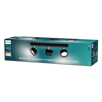 Philips Bracia fekete LED mennyezeti spotlámpa (PHI-8720169174863) LED 3 izzós IP20