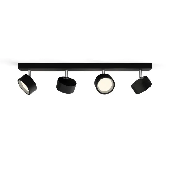 Philips Bracia fekete LED mennyezeti spotlámpa (PHI-8720169174887) LED 4 izzós IP20