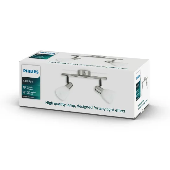 Philips Burlap nikkel mennyezeti spotlámpa (PHI-8718696132975) E14 2 izzós IP20