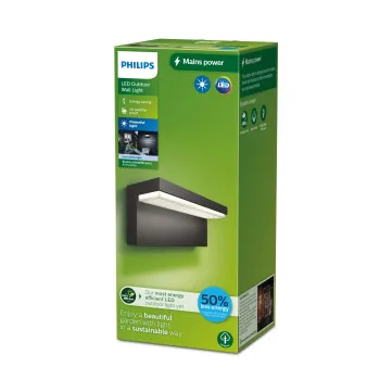 Philips Bustan antracit LED kültéri fali lámpa (PHI-8720169257276) LED 1 izzós IP44