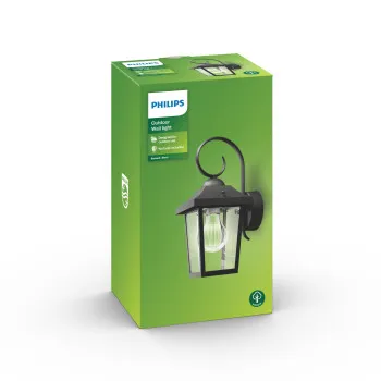 Philips Buzzard fekete kültéri falikar (PHI-8718696156797) E27 1 izzós IP44
