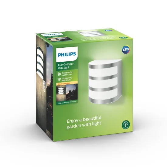 Philips Calgary inox LED kültéri fali lámpa (PHI-8718696125915) LED 1 izzós IP44