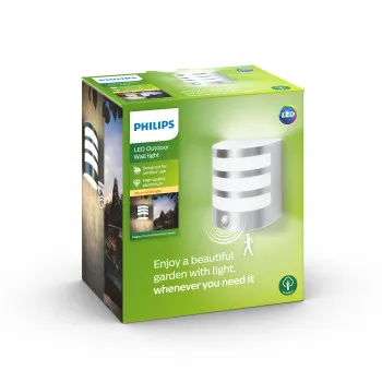 Philips Calgary inox mozgásérzékelős LED kültéri fali lámpa (PHI-8718696125922) LED 1 izzós IP44