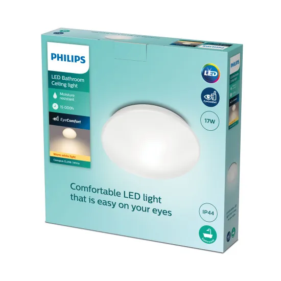 Philips Canopus fehér fürdőszobai LED mennyezeti lámpa (PHI-8718699777272) LED 1 izzós IP44