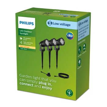 Philips Caper 3-pack fekete LED kültéri leszúrható lámpa szett (PHI-8720169269392) LED 3 izzós IP44