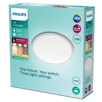 Philips Cavanal fehér fürdőszobai LED mennyezeti lámpa (PHI-8719514326866) LED 1 izzós IP44