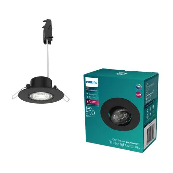 Philips Cilantro fekete LED mennyezetbe építhető lámpa (PHI-8721103037978) LED 1 izzós IP20