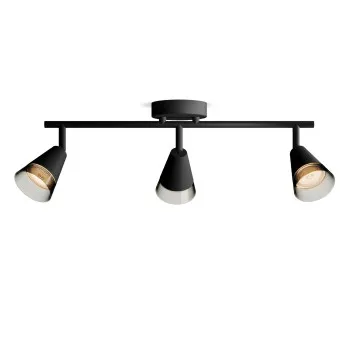 Philips Cleft fekete mennyezeti spotlámpa (PHI-8720169300019) GU10 3 izzós IP20