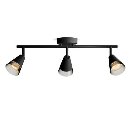 Philips Cleft fekete mennyezeti spotlámpa (PHI-8720169300019) GU10 3 izzós IP20