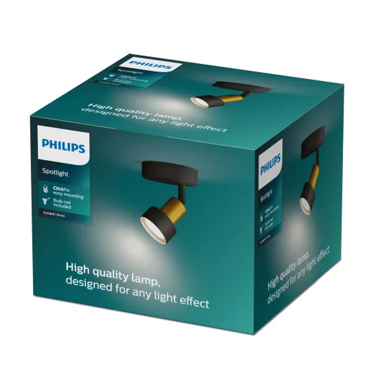 Philips Conduit fekete fali/mennyezeti spotlámpa (PHI-8720169299870) GU10 1 izzós IP20