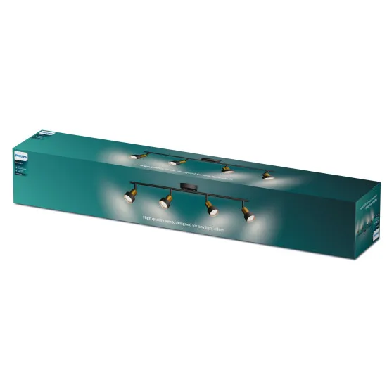 Philips Conduit fekete mennyezeti spotlámpa (PHI-8720169299931) GU10 4 izzós IP20