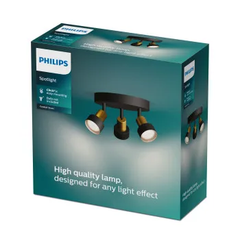 Philips Conduit fekete mennyezeti spotlámpa (PHI-8720169299955) GU10 3 izzós IP20