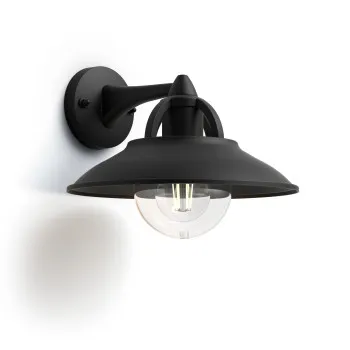 Philips Cormorant fekete kültéri falikar (PHI-8718696165836) E27 1 izzós IP44