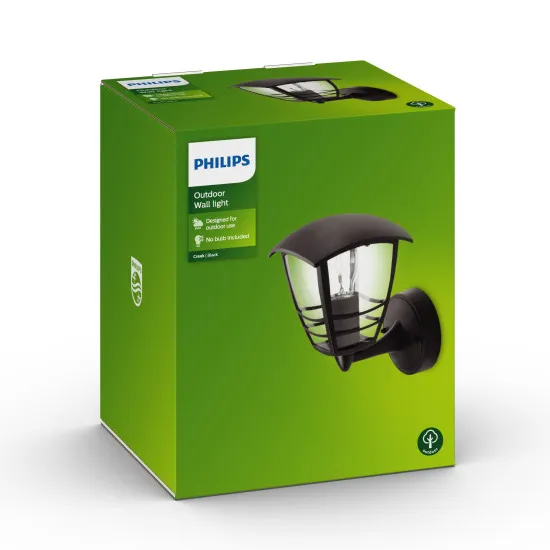 Philips Creek fekete kültéri falikar (PHI-8718291443469) E27 1 izzós IP44