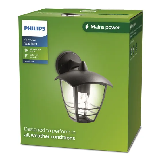 Philips Creek fekete kültéri falikar (PHI-8718291443483) E27 1 izzós IP44