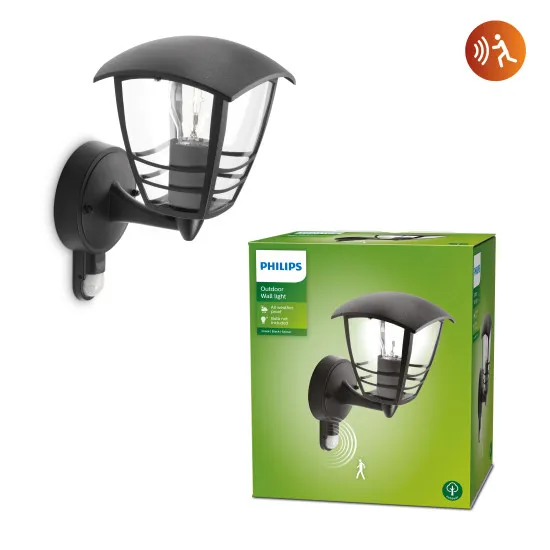Philips Creek fekete kültéri falikar (PHI-8718291443605) E27 1 izzós IP44