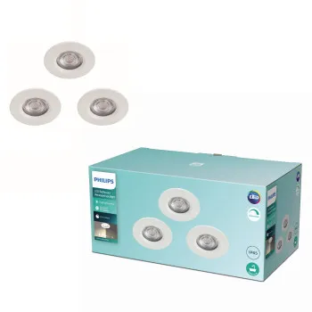 Philips Dive 3-pack fehér fürdőszobai LED mennyezetbe építhető lámpa szett (PHI-8718699755928) LED 3 izzós IP20/65