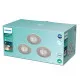 Philips Dive 3-pack nikkel fürdőszobai LED mennyezetbe építhető lámpa szett (PHI-8718699756079) LED 3 izzós IP20/65