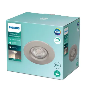 Philips Dive nikkel fürdőszobai LED mennyezetbe építhető lámpa (PHI-8718699755669) LED 1 izzós IP20/65