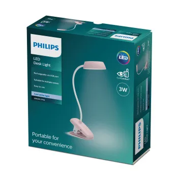 Philips Donutclip rózsaszín újratölthető LED csiptetős lámpa (PHI-8719514396876) LED 1 izzós IP20