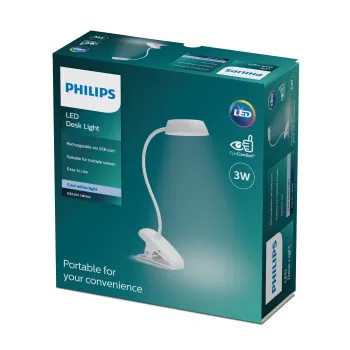 Philips Donutclip fehér újratölthető LED csiptetős lámpa (PHI-8719514396890) LED 1 izzós IP20