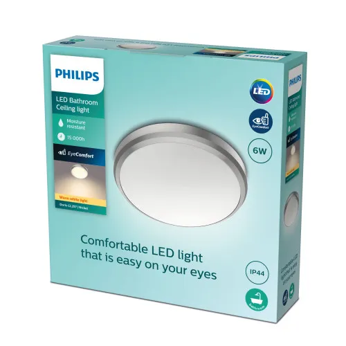 Philips Doris nikkel fürdőszobai LED mennyezeti lámpa (PHI-8718699758820) LED 1 izzós IP44