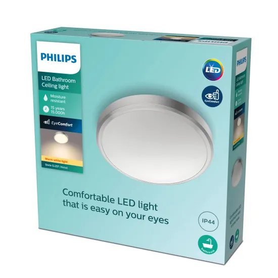 Philips Doris nikkel fürdőszobai LED mennyezeti lámpa (PHI-8718699758929) LED 1 izzós IP44