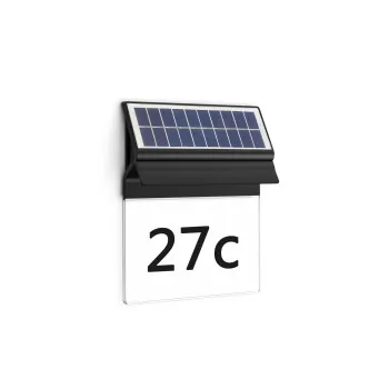 Philips Enkara fekete napelemes LED kültéri házszámtábla (PHI-8720169265462) LED 1 izzós IP44