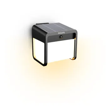 Philips Ezra fekete napelemes LED kültéri fali lámpa (PHI-8720169362062) LED 1 izzós IP44