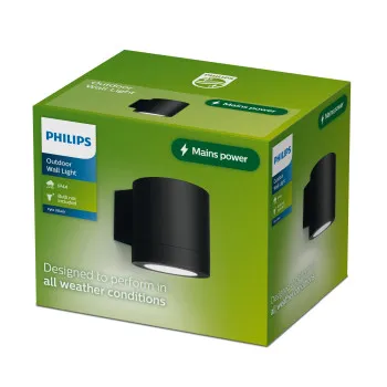 Philips Fylx fekete kültéri falikar (PHI-8721103104915) GU10 1 izzós IP44