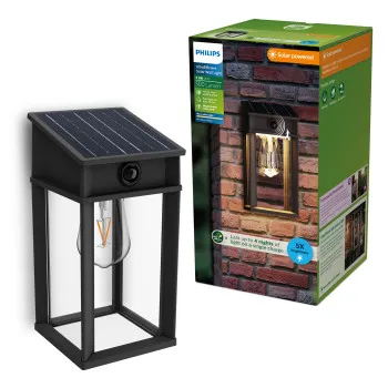 Philips Geri fekete napelemes LED kültéri fali lámpa (PHI-8720169361829) LED 1 izzós IP44