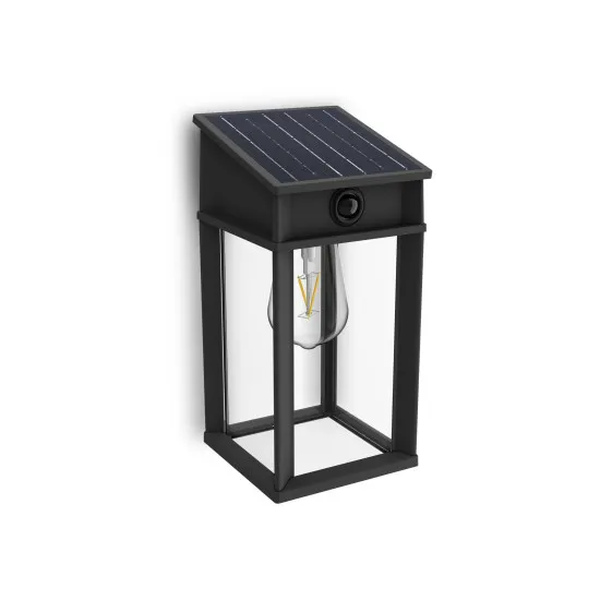 Philips Geri fekete napelemes LED kültéri fali lámpa (PHI-8720169361843) LED 1 izzós IP44