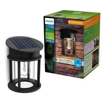 Philips Geri fekete napelemes LED kültéri fali lámpa (PHI-8720169361904) LED 1 izzós IP44