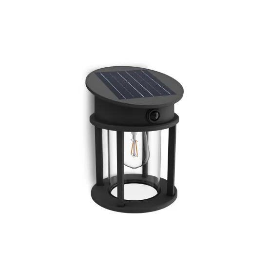 Philips Geri fekete napelemes LED kültéri fali lámpa (PHI-8720169361904) LED 1 izzós IP44