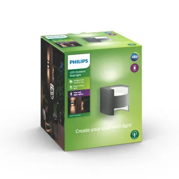 Philips Grass antracit LED kültéri fali lámpa (PHI-8718696131589) LED 1 izzós IP44